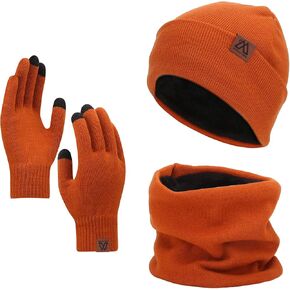mysuntown Beanie Hat Scarf Gloves Set, Women Men Hats 3-Pieces, Fleece Lined, Touchscreen Gloves, Winter Hats for Women 2024