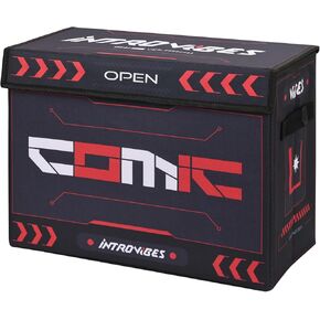 Comic Storage Box, Collapsible Comic Short Box with Lid and Handles, Holds 200 Comic Books, 15.4"x7.9"x11"