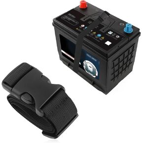 2PCS 39" Car Battery Tie Down Strap with Elastic Buckle,Adjustable Battery Strap for Most Battery Box of Cars Trucks SUVs Boats,Most Reliable Battery Strap Hold Down (2PCS)