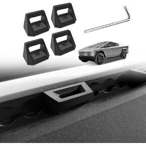 BestEvMod 4PCS Cyber Hooks Bed Rail Track Hook OEM Style Set of 4 Compatible with 2024+ Tesla Cybertruck L Track Accessories for Enclosed Trailer Used with L Track Rail for Truck Bed Heavy Duty Steel