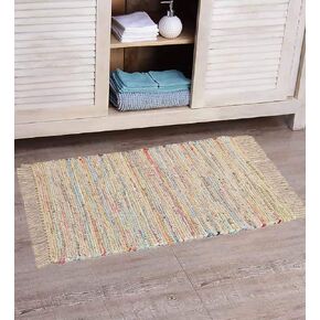 Jute Cotton Area Rug - Handcrafted Traditional Rugs - Hand Woven Rug - Natural Rugs for Entryway Bedroom, Dining Room, Rustic Bohemian Décor - Eco-Friendly - 8’ x 10’ - Natural Beige