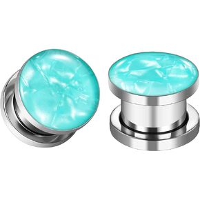 Pair Ear Gauges for Women Men Ears Plugs Tunnels Stretching Surgical Steel Piercing Jewelry 2G-5/8 inch