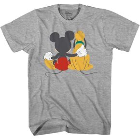 Disney Mickey and Pluto Best Friends Adult Mens T-Shirt