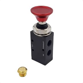 3-Way Three-Way Push/Pull Manual Tailgate Air Valve (Air Valve, W/Knob, Push-Pull, 3 Way, 2 Position)