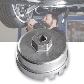Oil Filter Cap Wrench Tool, 64.5mm Heavy Duty Oil Filter Removal Tool for 2.5-5.7L Engine with Cartridge Style Oil Filter Housing, Fits Highlander, Sienna, 4-Runner(Black)