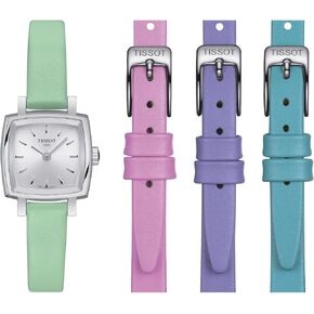 Tissot Womens Lovely Summer Set 316L Stainless Steel case Quartz Watch, Mint Green, Leather, 9 (T0581091603101)
