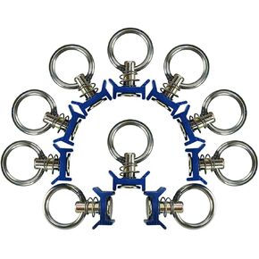 10 Pack Aluminum Track Single Stud Tie Down Fitting with O-Ring 4,000lb Capacity