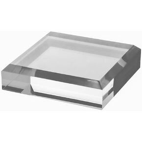 1in Thickness Beveled Acrylic Square Display Block Clear Polished Pedestal Stand Riser (4x4, 1pack)