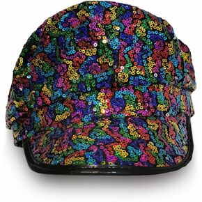 Sequin Hat Captain Hat Party Berets Mucis Festival Disco Caps for Dancing Party Black