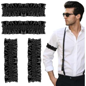 Roaring 20s Armband Garter, 4 Pcs Sleeve Garters, Sleeve Shirt Holder Garters Belt Costume Anti Slip Armband Garter