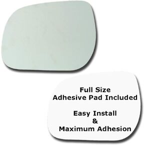 Mirror Glass + Full Size Adhesive Pad for 2006-2011 Toyota RAV4 Driver Side Replacement (2006 2007 2008 2009 2010 2011 06 07 08 09 10 11)