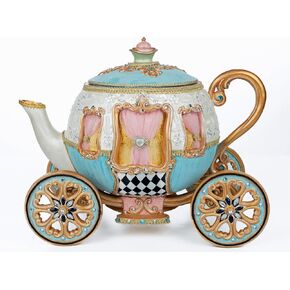 Katherine's Collection 2024 Hearts & Wonderland Teapot Carriage Candy Bowl, 13.5"H