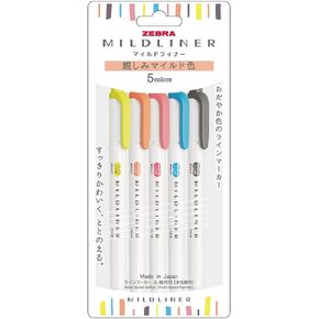 Zebra WKT7-N-5C-N Highlighter, Mild Liner, Friendly Color, N5 Colors