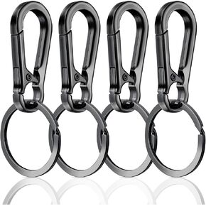 Key Ring Chain Holder for Purse, 4pcs Metal Key Fob,Key Organizer,Carabiner for Keys,Small Keychain Rings,Metal Key Chain/Belt Clips,Backpack Belt Loop Men