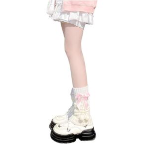 SHENHE Women's Cute Cable Knit Leg Warmers Y2k 80s Dance Kawaii Bow Leg Warms Boot Socks