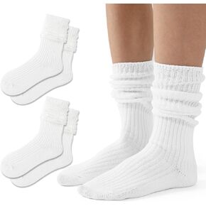 Slouch Socks Pack For Women 80s Retro Scrunch Knee High Socks Long Slouchy Stacked Ribbed Boot Socks for Women Girls