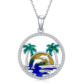 بلورات فينيكس/بوصلة الورد/معلم التفاح/الحصان/العنقاء/الأرنب/شجرة النخيل الدلفين/البوصلة الجبلية/الممرضة/قلادة الورد 925 قلادة من الفضة الإسترلينية للنساء والفتيات in Kuwait