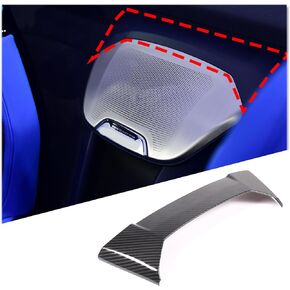 غطاء مكبر الصوت العلوي الخلفي ABS متوافق مع Corvette C8 Stingray 2020-2023، ملحقات غطاء شبكة مكبر الصوت العلوي لوحدة التحكم (تكوين منخفض، نمط ألياف الكربون) in Kuwait