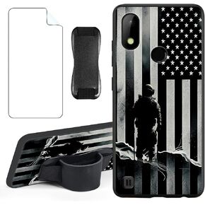 for Boost Mobile Celero 5g+ Phone Case 7.0" Forest Night Design Screen Protector Portable Kickstand Soft Slim Lightweight for Boost Mobile Celero 5g Plus Case TPU Cover