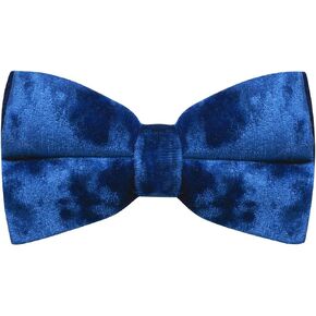 Luxury Blue Crushed Velvet Bow Tie