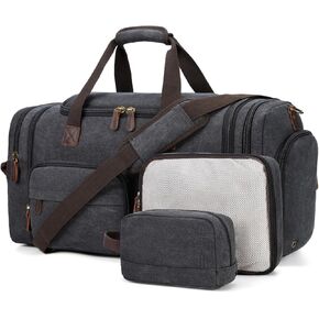 Canvas Duffle Bag for Men, Weekender Overnight Bag Traveling Expandable Luggage Travel Bag,Mens Gym Carry on Duffel Bags