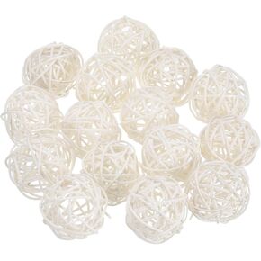 uxcell 15 Pcs Wicker Rattan Balls, 2inch Wood Decorative Balls Vase Fillers for Centerpiece Bowl Orbs Fillers Tree Wedding Home Decor, Black