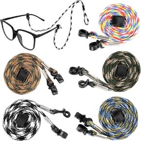 Sports Eyeglasses Strap 5 Pack, Adjustable Sunglasses Holder Strap Eyewear Retainer Chain, Eyeglass Cord Lanyard