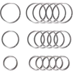 Mecarmy CH8 Titanium Split Key Chain Rings 18pcs with 3 Sizes Small Key Rings for Craft, Split Key Rings for Home Car Office Keys Attachment Clasp Closed Jump Key Ring Loops Keychain for Women Men