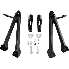 Rear Foot Pegs Brackets Set Fits for Suzuki GSXR600/GSX-R750 2006-2007 K6 K7 (Rear-Black-3)