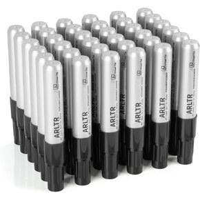 Permanent Markers King Size (Black), Bulk of 36 Large Chisel Tip, Works on Plastic, Wood, Stone, Metal, Glass and Poster Boards for Doodling, Coloring