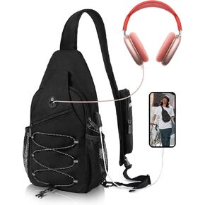 Sling Bag Crossbody Backpack, RFID Blocking Chest Shoulder Bag Anti Theft Zipper Cross Body Bag for Women Men Casual