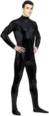 Men's and Women's Metallic Bodysuit Tight-fitting Shiny Unitard Stretchy Halloween Costume in Kuwait