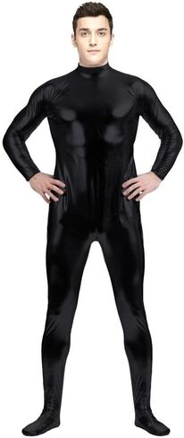 Men's and Women's Metallic Bodysuit Tight-fitting Shiny Unitard Stretchy Halloween Costume in Kuwait
