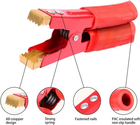 500A Battery Jumper Cables Clamp, Heavy Duty Pure Copper Alligator Clips Jumper Cables Boost Clamp, Car Battery Charger Clamps, Fit for Car Auto Vehicle Boat,2 Pcs in Saudi Arabia