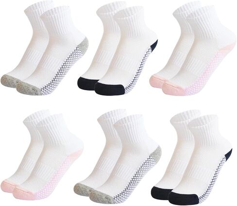 Boys Crew Socks Athletic Half Cushioned Socks Cotton Thick Ankle Socks 6 Pack in Saudi Arabia