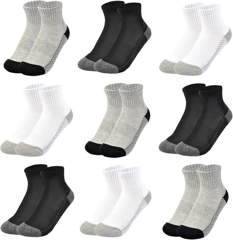 Boys Crew Socks Athletic Half Cushioned Socks Cotton Thick Ankle Socks 6 Pack in Saudi Arabia