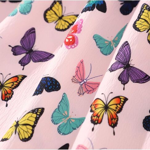 فستان بناتي كاجوال برقبة مربعة وأكمام طويلة وفساتين للأطفال الصغار مقاس 3-7T in Kuwait