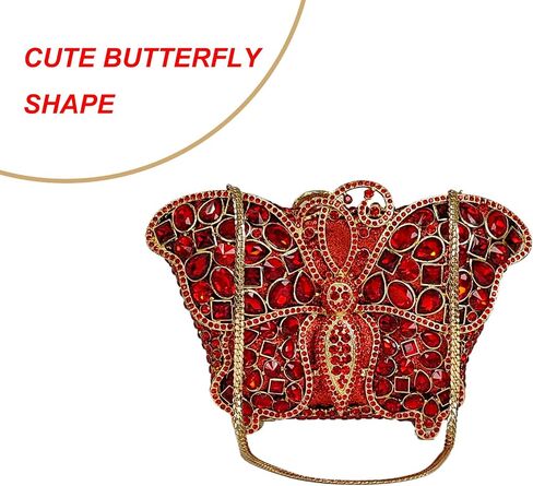 Cute Butterfly Evening Bag Bling Rhinestone Purse Animal Crystal Clutch for Wedding Prom Party Handbag in Saudi Arabia