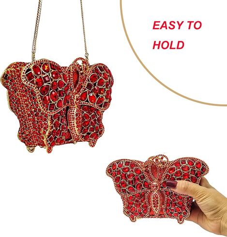 Cute Butterfly Evening Bag Bling Rhinestone Purse Animal Crystal Clutch for Wedding Prom Party Handbag in Saudi Arabia