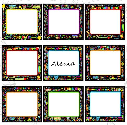 108 Pcs Rainbow Name Plates Rainbow Name Tags Self Adhesive Classroom Labels Rainbow Classroom Decor Kids Name Labels for Desk Classroom Supplies Decoration Back to School Party Favor (Rainbow) in Saudi Arabia