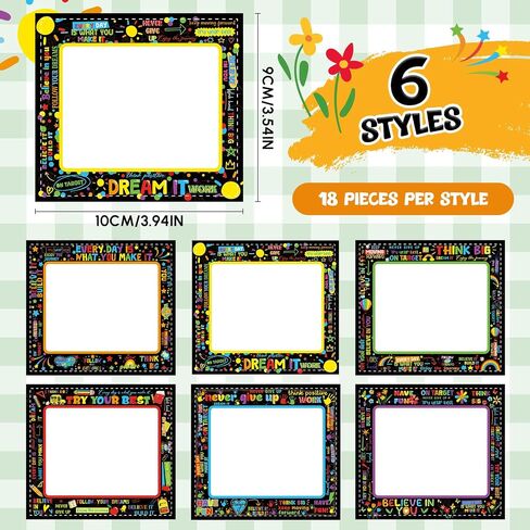 108 Pcs Rainbow Name Plates Rainbow Name Tags Self Adhesive Classroom Labels Rainbow Classroom Decor Kids Name Labels for Desk Classroom Supplies Decoration Back to School Party Favor (Rainbow) in Saudi Arabia