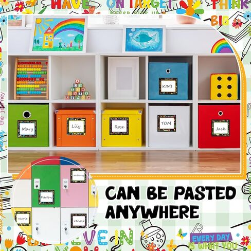 108 Pcs Rainbow Name Plates Rainbow Name Tags Self Adhesive Classroom Labels Rainbow Classroom Decor Kids Name Labels for Desk Classroom Supplies Decoration Back to School Party Favor (Rainbow) in Saudi Arabia