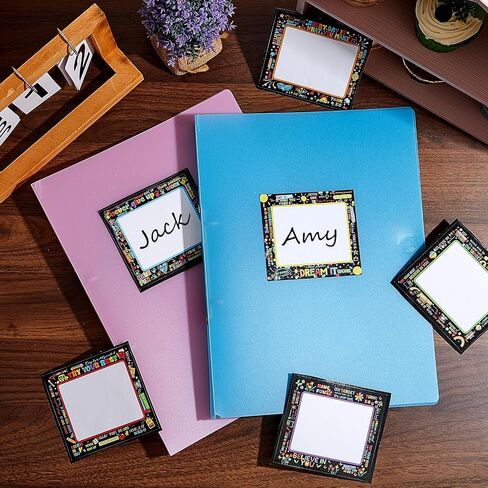 108 Pcs Rainbow Name Plates Rainbow Name Tags Self Adhesive Classroom Labels Rainbow Classroom Decor Kids Name Labels for Desk Classroom Supplies Decoration Back to School Party Favor (Rainbow) in Saudi Arabia