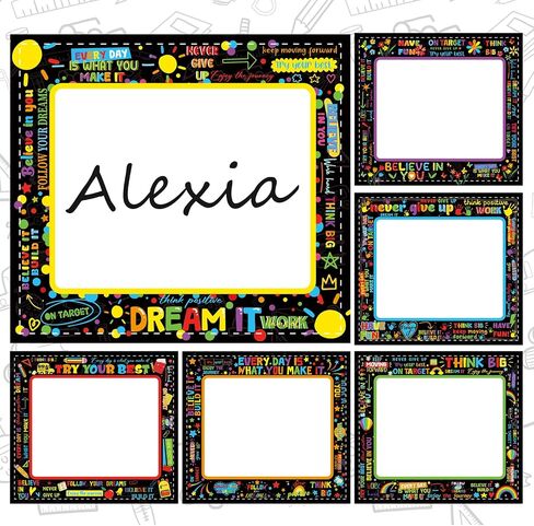 108 Pcs Rainbow Name Plates Rainbow Name Tags Self Adhesive Classroom Labels Rainbow Classroom Decor Kids Name Labels for Desk Classroom Supplies Decoration Back to School Party Favor (Rainbow) in Saudi Arabia