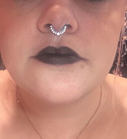 QWALIT Fake Septum Ring Fake Septum Piercing Faux Septum Nose Rings Fake Nose Ring Septum Fake Septum Nose Ring Clip On Septum Nose Ring Faux Septum Piercing Fake Septum Hoop Fake Septum Jewelry in Kuwait