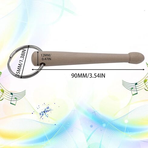 Mini Drum Sticks Keychain 2 Natural Wood Miniature Drum Stick Percussion Key Ring for Drummer in Saudi Arabia