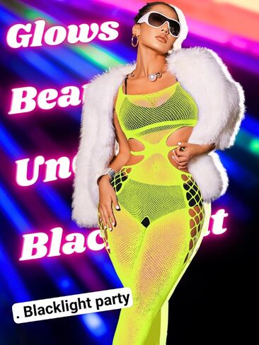 Kaei&Shi Fishnet Bodysuit,Sheer Mesh Sexy Stocking For Women Lingerie,Exotic Dancewear Rave Outfits in Saudi Arabia
