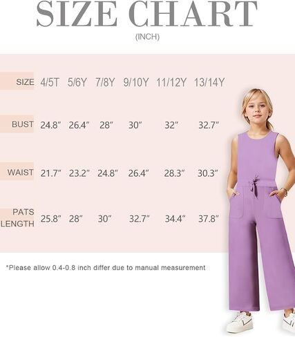 Girl's Jumpsuits Summer Sleeveless Overalls Round Neck One Piece Sets For Kids Fashion Long Pants Rompers in Saudi Arabia