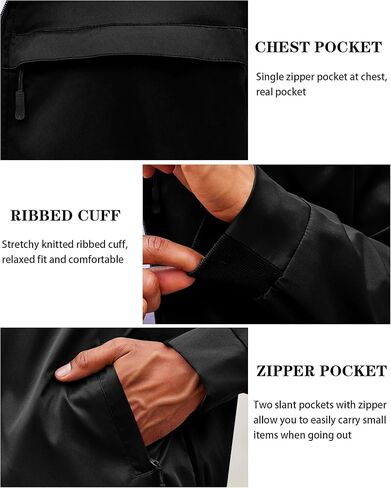 سترات Runcati الرجالية خفيفة الوزن بسحاب كامل، وياقة واقفة، وسترة منفوخة كاجوال ضد الرياح، ملابس خارجية in Kuwait