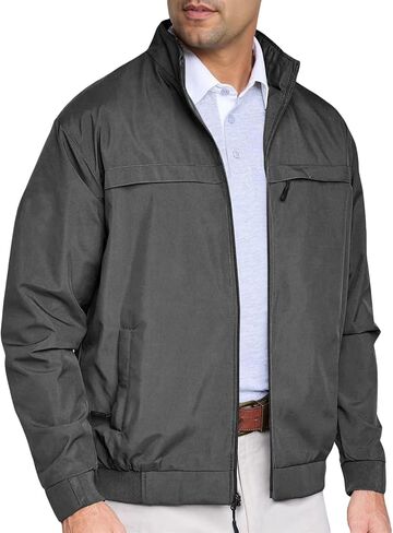 Runcati Men's Lightweight Full Zip Jackets Golf Stand Collar Bomber Jacket Casual Windbreaker Outwear in Saudi Arabia